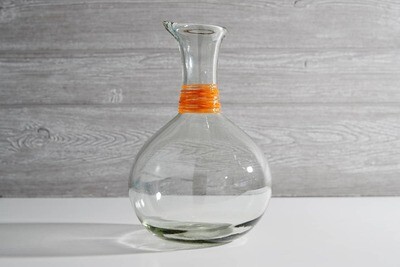 Verve Culture - Handblown Glass Carafe - Orange Swirl