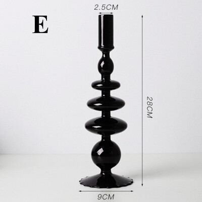 IVORE.GROUP - Black Glass Candlestick Holders (Set Of 2)