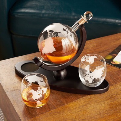 Viski - Globe Decanter & Whiskey Tumblers Set