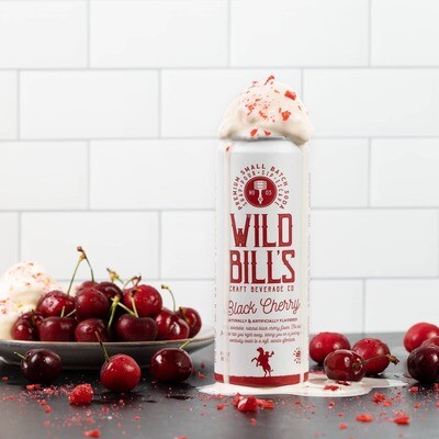 Wild Bill’s Craft Beverage Co. - Black Cherry - Premium Cane Sugar Soda, 12-Pack, Cans