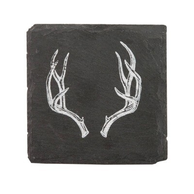 Twine - Rustic Holiday Antler Slate Coasters by Twine