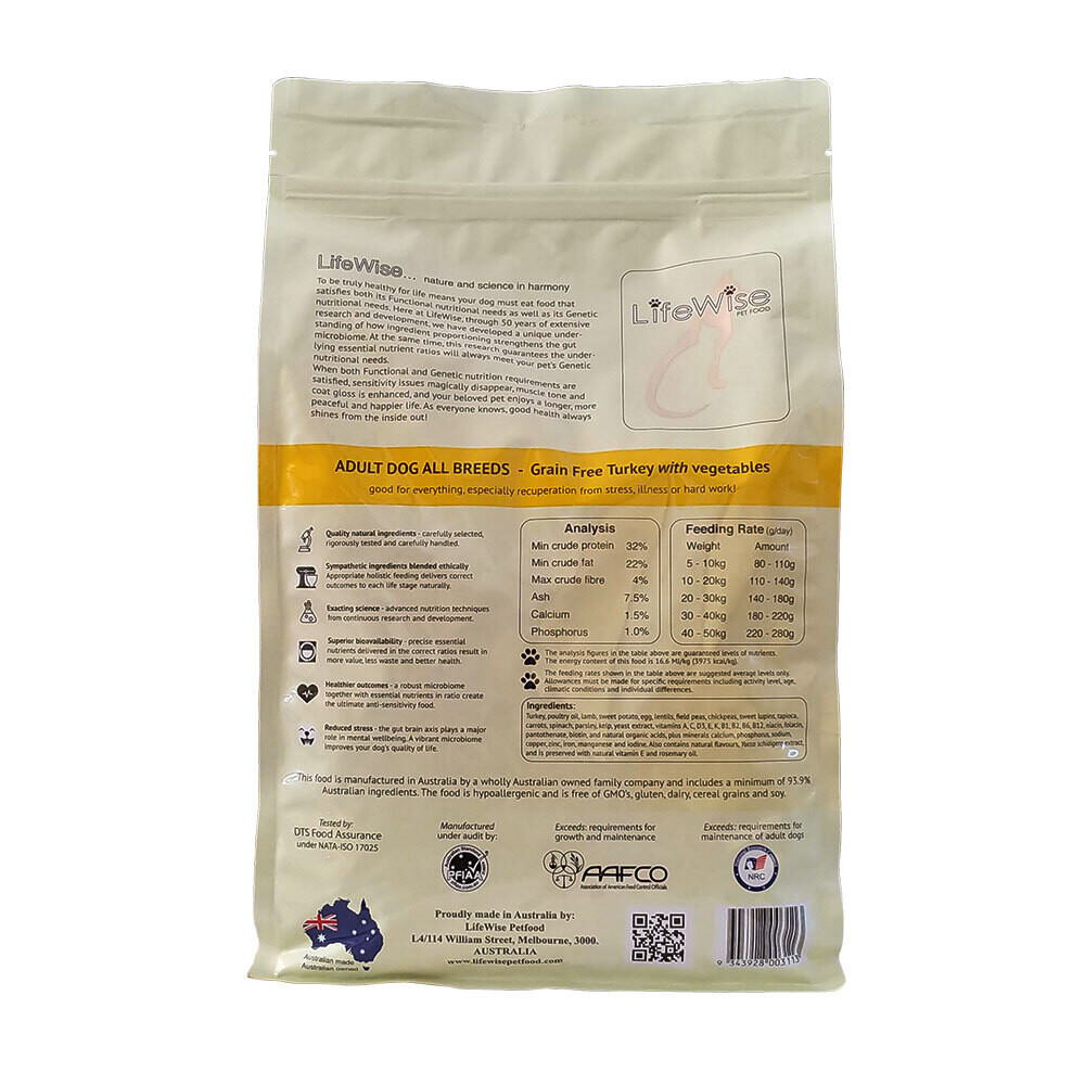 LifeWise - Adult Dog - GRAIN FREE - Turkey