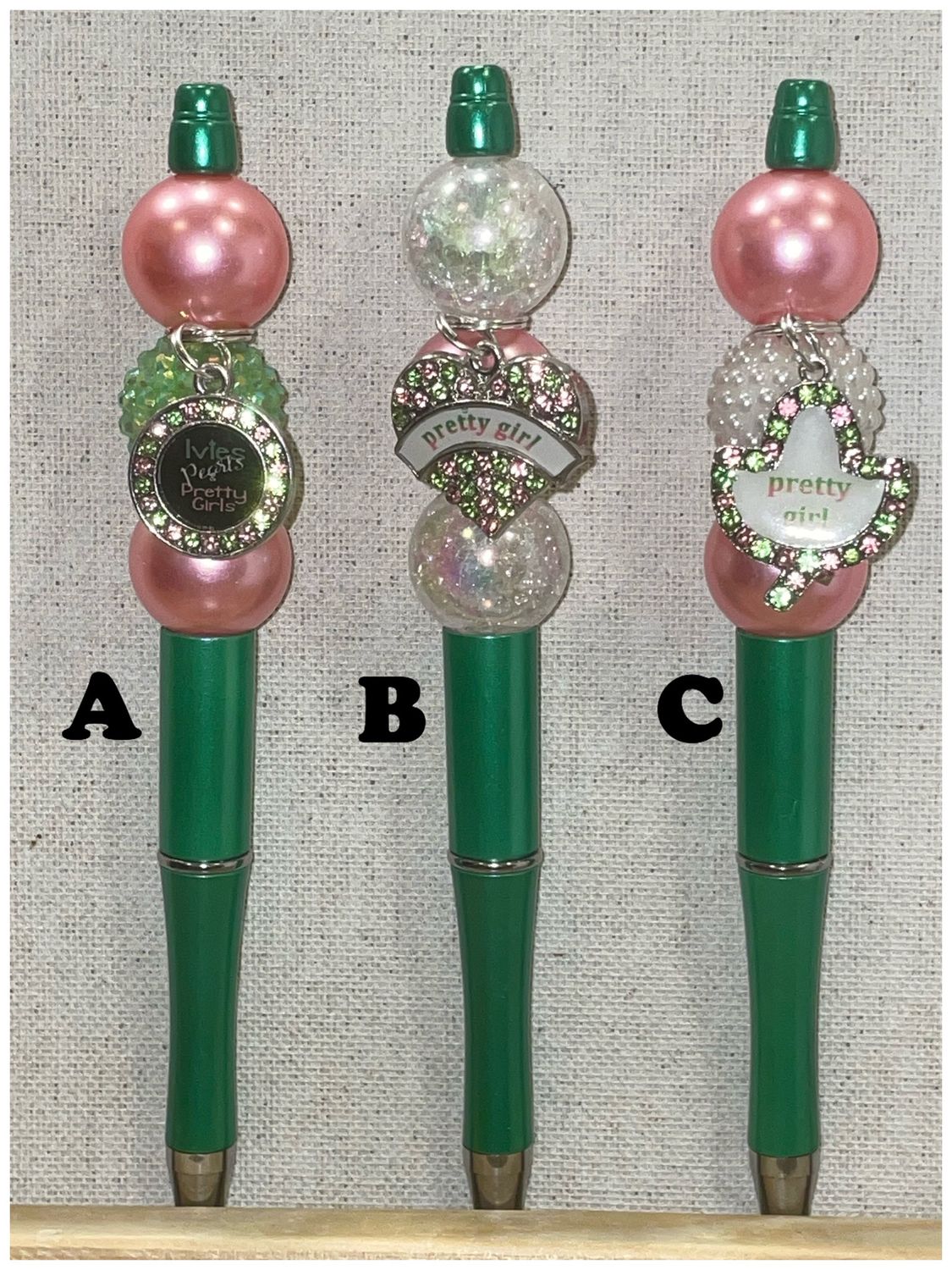 AKA Sorority Beaded Pen