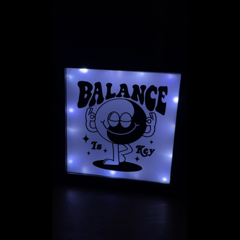 Yin Yang Smiley Face Lit Shadow Box w/lights *discontinued clearance item