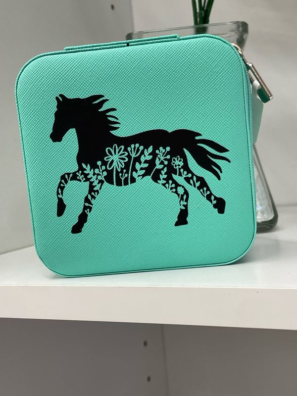 Floral Horse Travel Jewelry Box