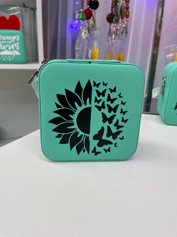 Sunflower/Butterfly Travel Jewelry Box