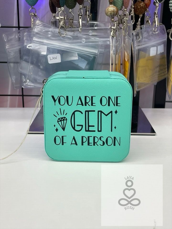 You Are A GEM Of A Person Travel Jewelry Box (Blue)