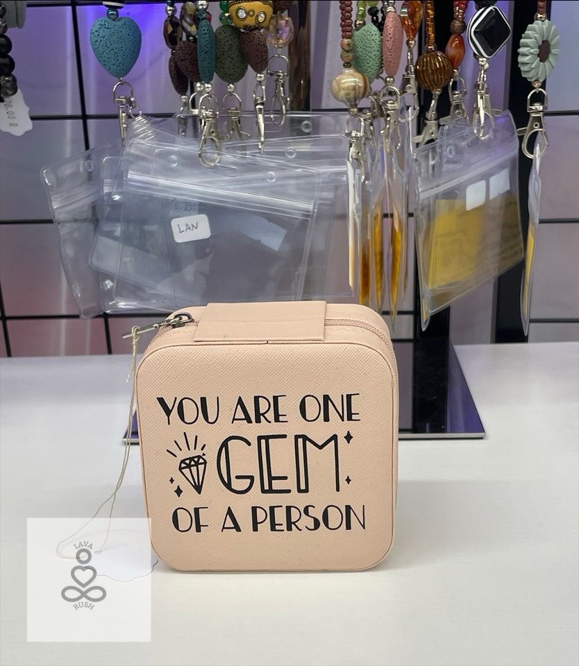 You Are A GEM Of A Person Travel Jewelry Box (Pink)