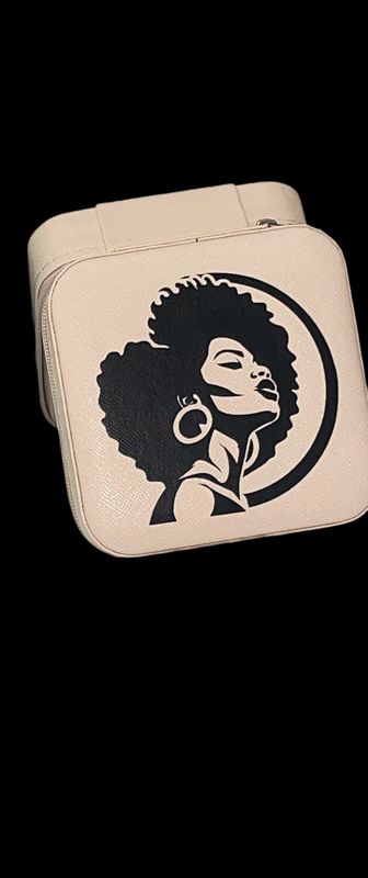Afro Chic Travel Jewelry Box. (Pink) Free Personalization.