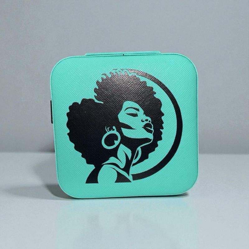 Afro Chic Travel Jewelry Box (Blue)