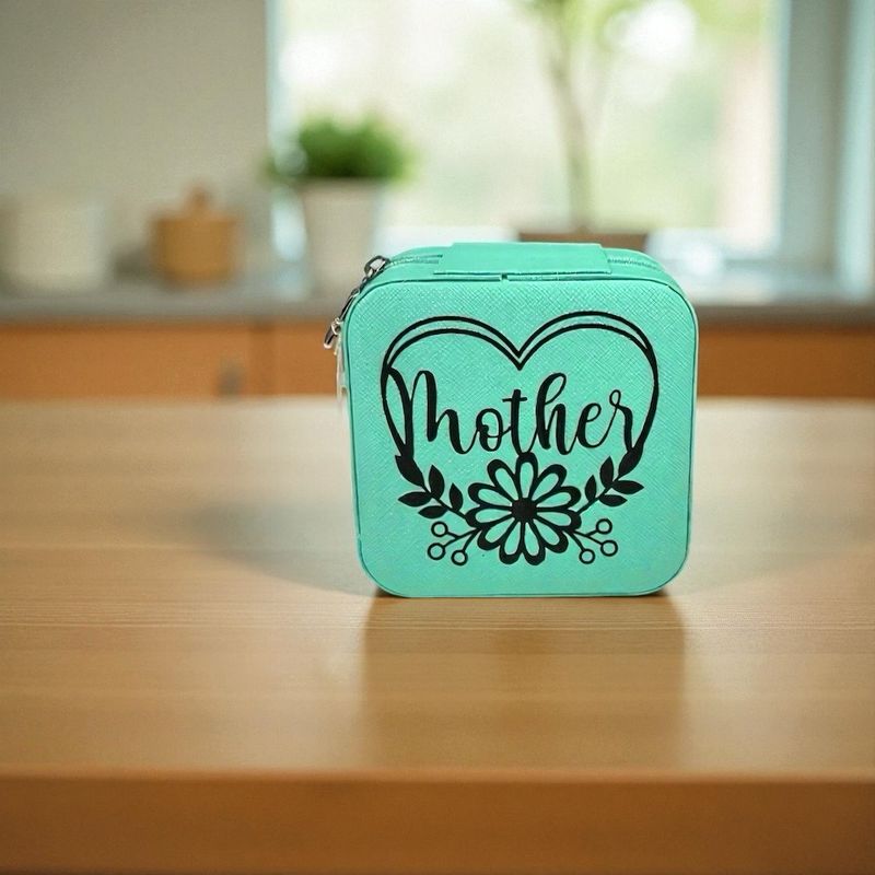 Floral Mother Travel Jewelry Box (Blue)