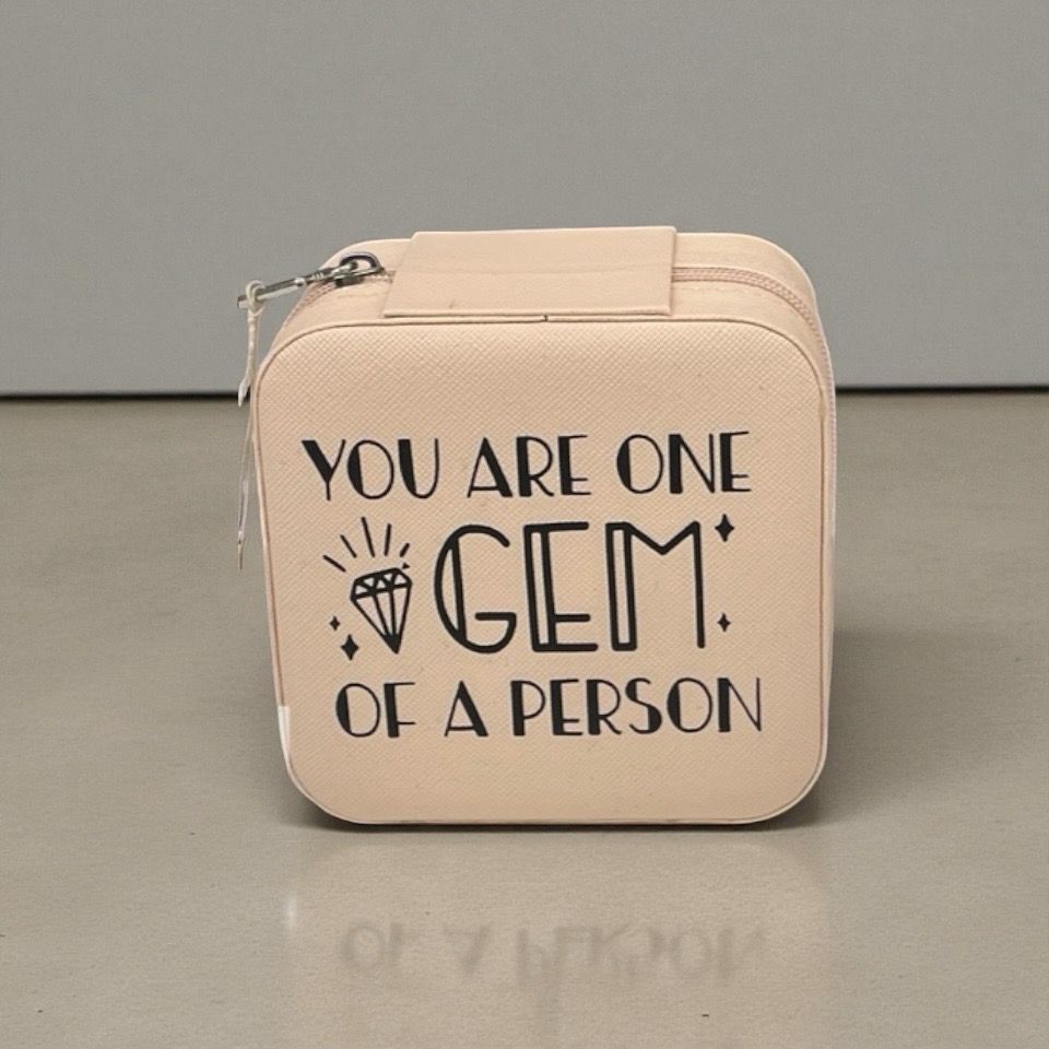 You Are A GEM Of A Person Travel Jewelry Box (Pink)