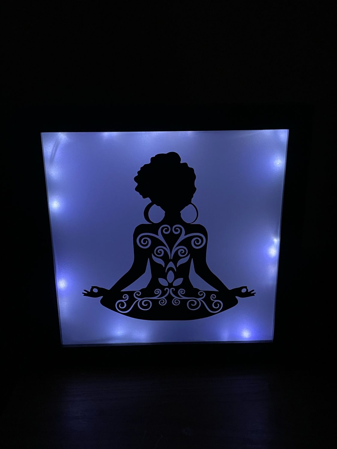 Afro Meditation Lighted Shadow Box