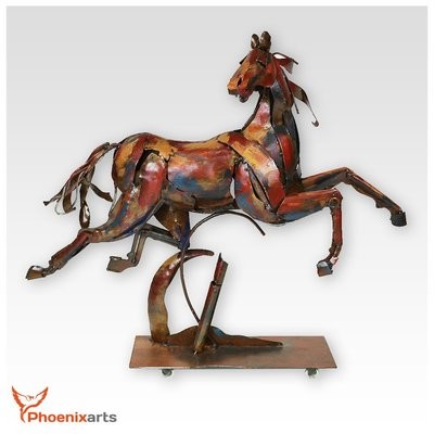 Phoenixarts Eisen Skulptur Pferd 70x61x15