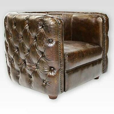 Vintage Lounge Chesterfield Sessel Braun Clubsessel