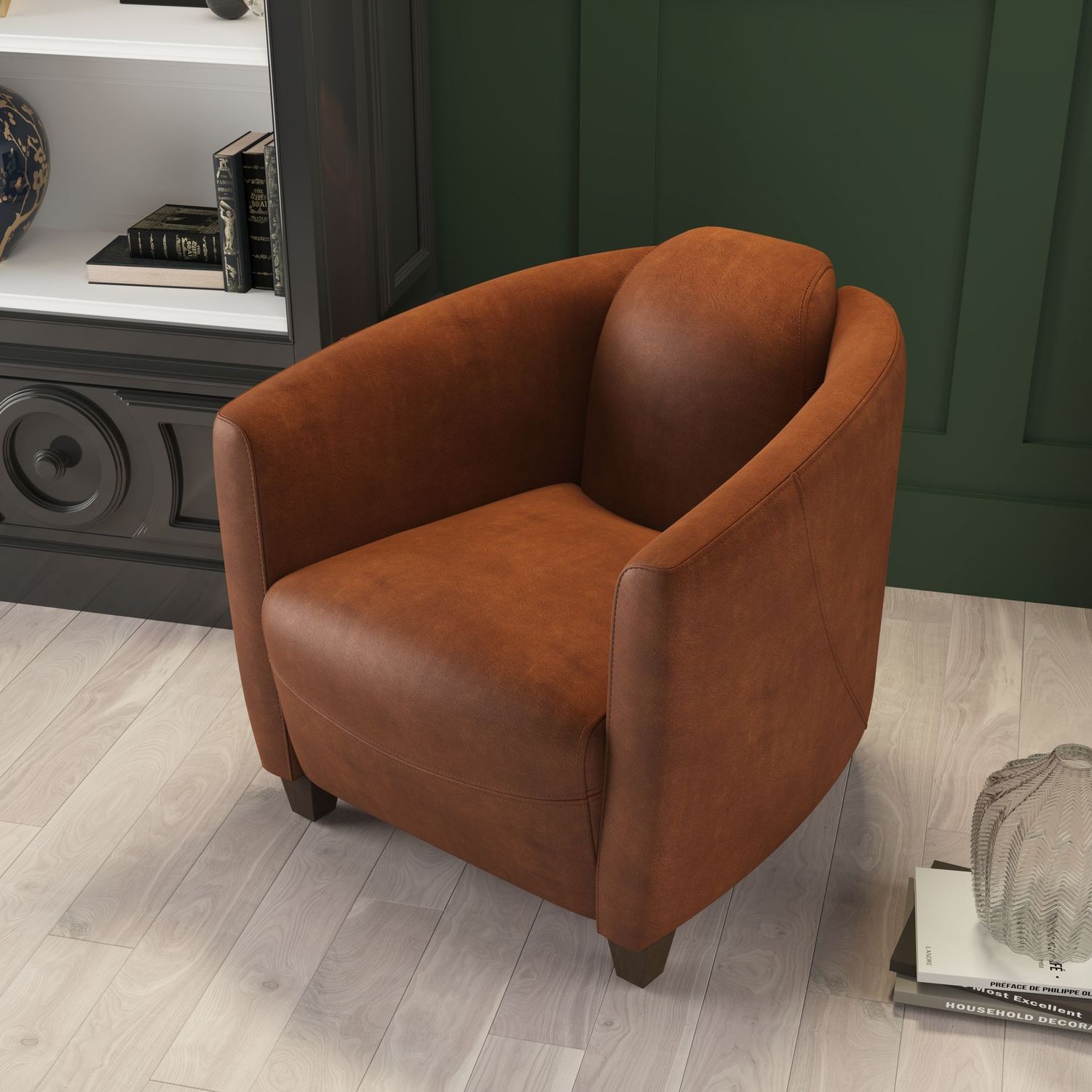 Vintage Ledersessel in Braun Lounge Clubsessel
