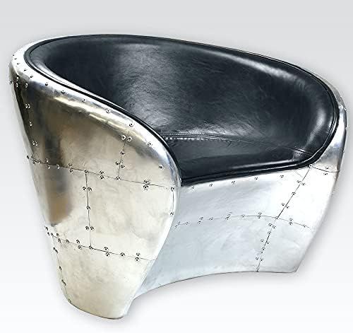 Aircraft Design Leder Schalensessel in Schwarz