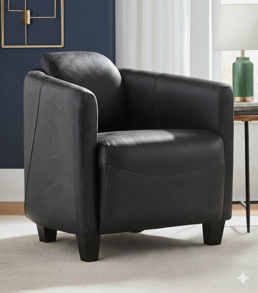 Vintage Ledersessel in Schwarz Design Clubsessel Vintage Ledersessel in Schwarz Design Clubsessel