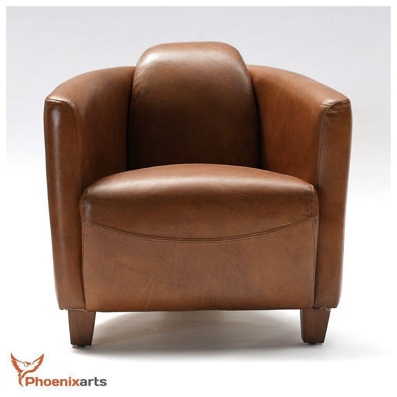Vintage Ledersessel in Braun Lounge Clubsessel