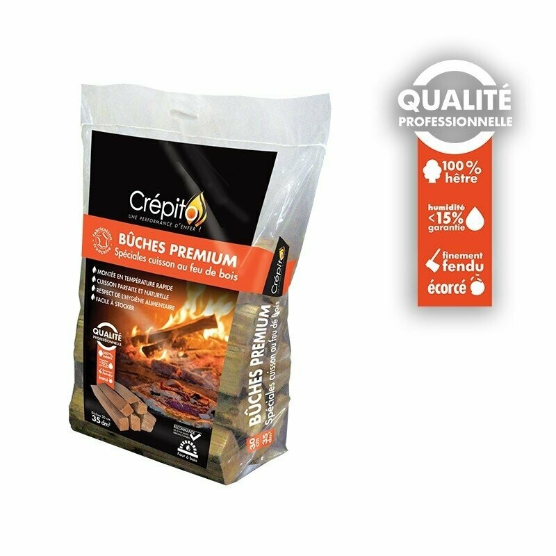 Sac bûches Premium spéciales cuisson feu de bois 30cm