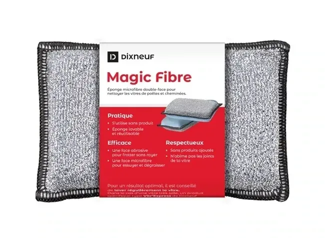 Eponge microfibre MAGIC FIBRE Double face - abrasive et microfibre