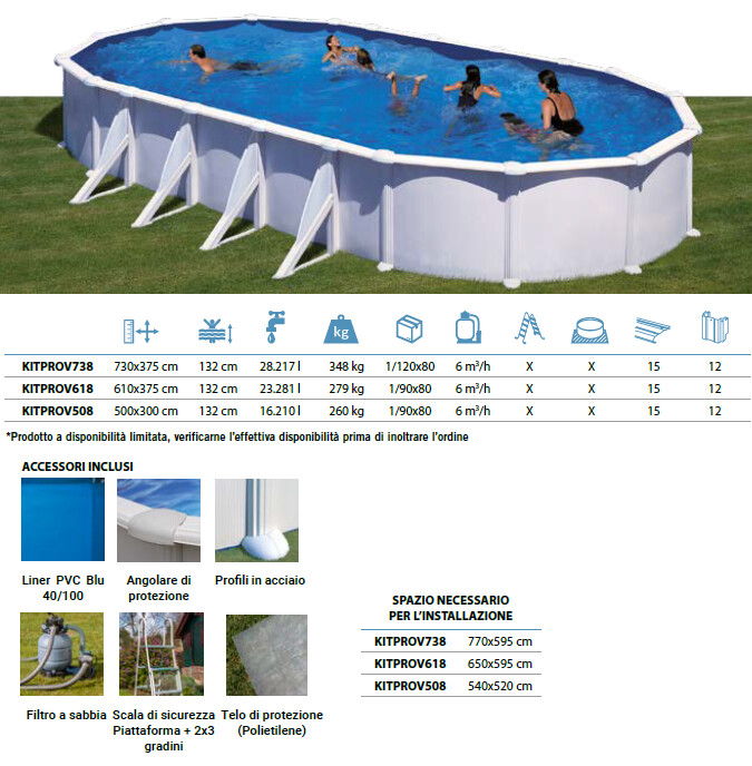 Piscina ATLANTIS 610 x 375 H132 cm