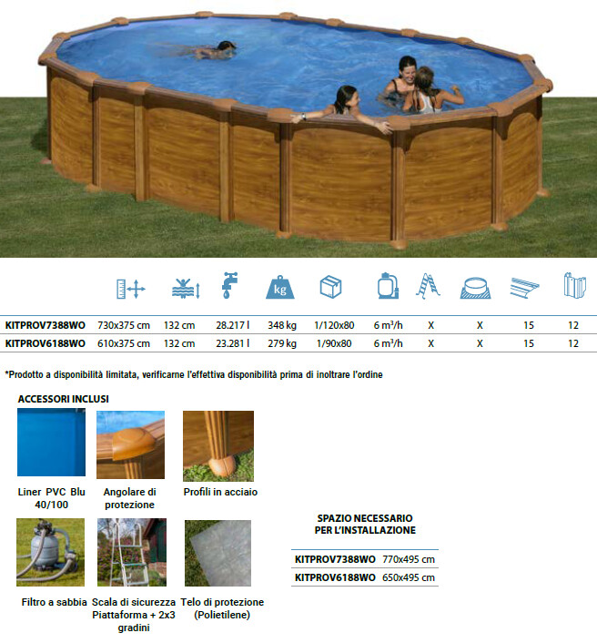 Piscina AMAZONIA  610 x 375 H132 cm