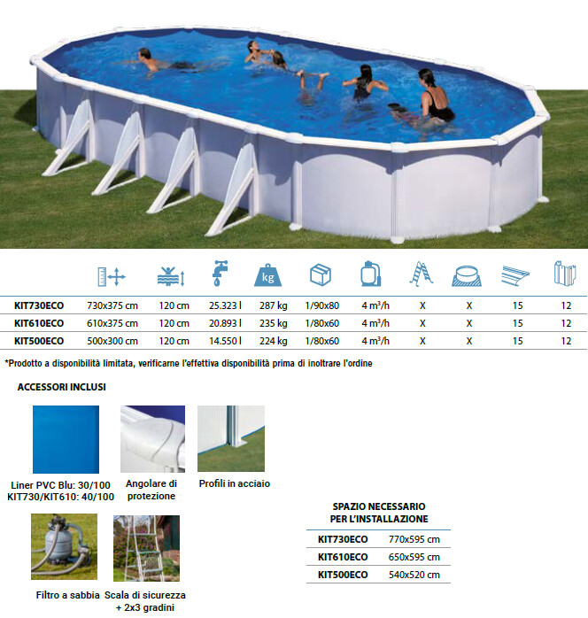 Piscina FIDJI 730 x 375 H120 cm