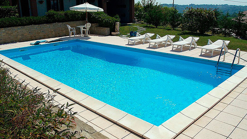 Kit piscina in CASSERI rettangolare con larghezza 6 mt