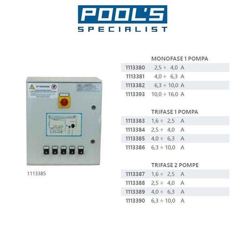 Quadro elettrico per piscine a sfioro