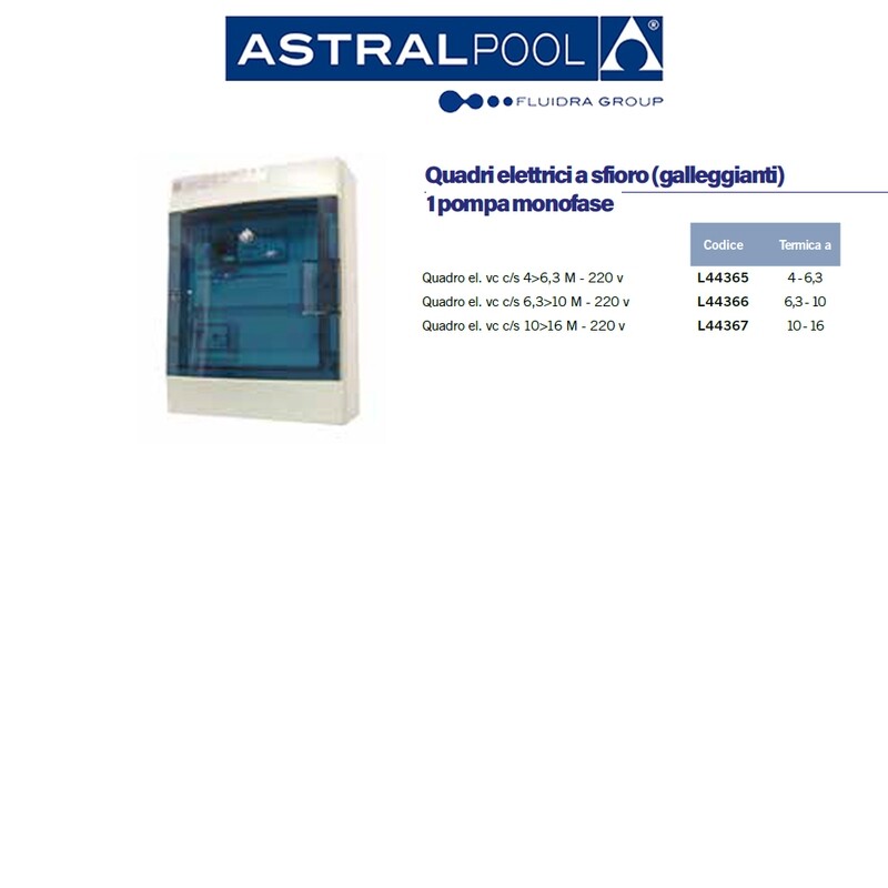 Quadri elettrici Astralpool per piscina a sfioro