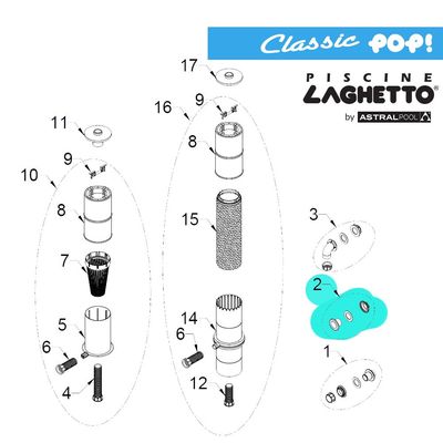 Passante di attacco skimmer CLASSIC e POP Passante di attacco skimmer CLASSIC e POP