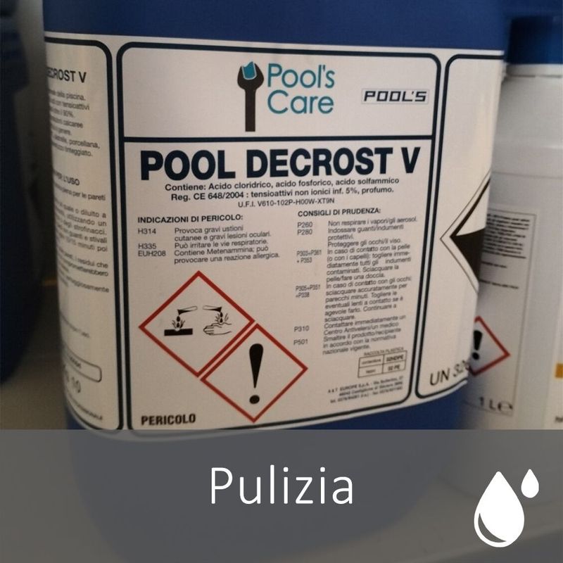 Detergente ACIDO disincrostante 10lt - Pool Decrost V Detergente ACIDO disincrostante 10lt - Pool Decrost V