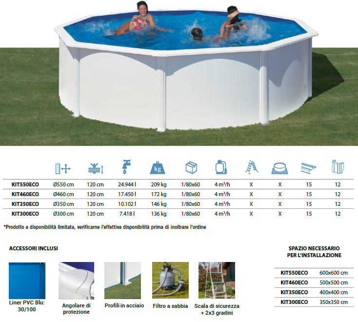 Piscina FIDJI Ø 350 H120 cm