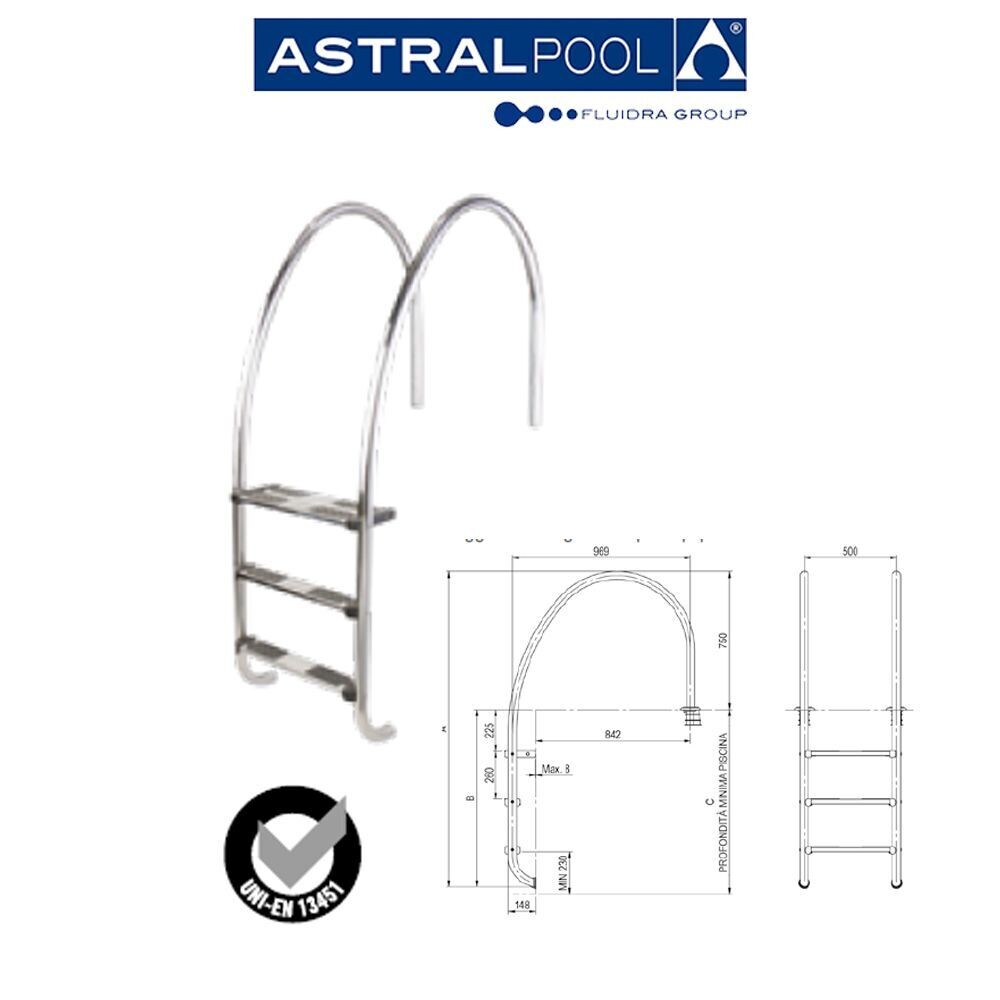 Scala Curva per piscina a sfioro Scala Curva per piscina a sfioro