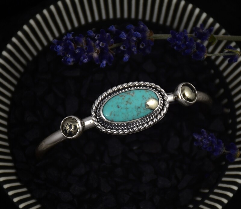 Campitos Turquoise &amp; Pyrite Cuff | Size S/M
