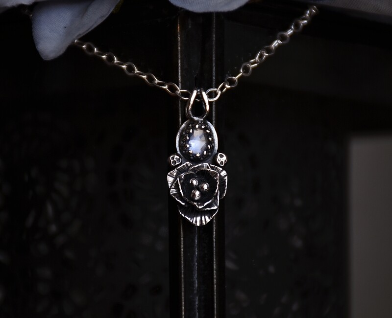 Moonstone Flower Necklace