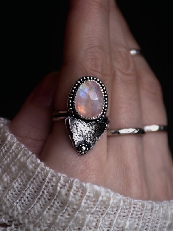 Butterfly Moonstone Ring | US 9 1/4 - 9 3/4