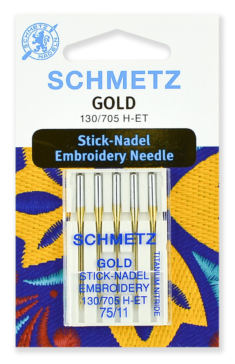 Иглы для вышивки Gold, титаниум №75, Schmetz
