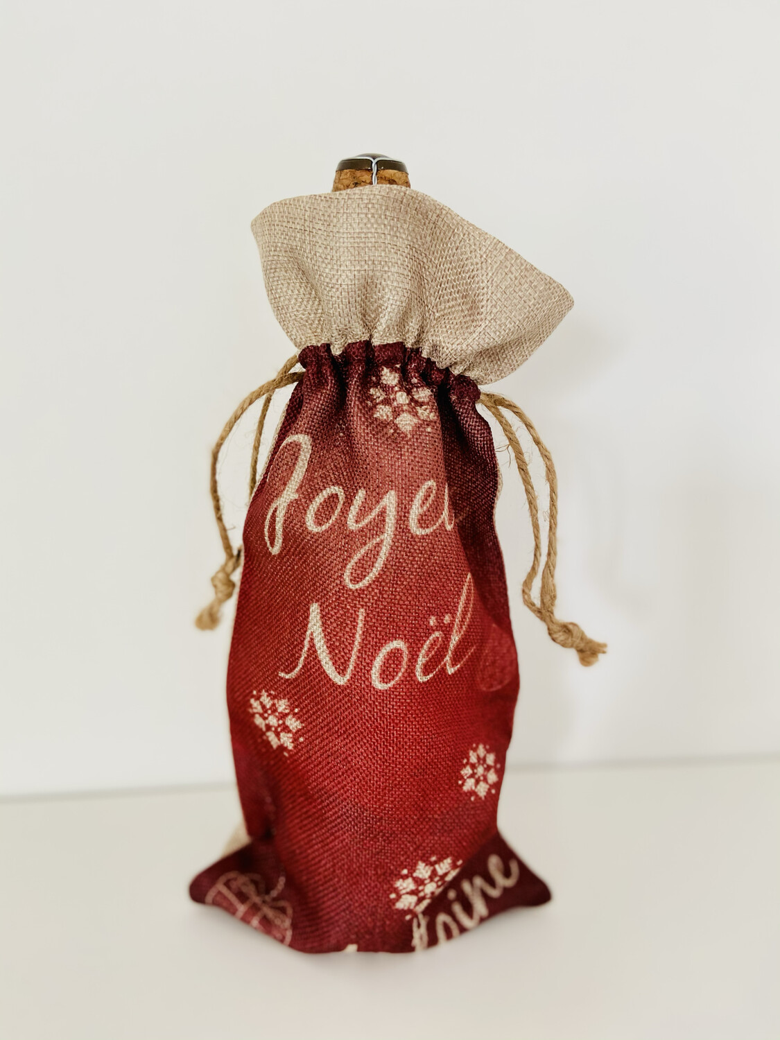 Sac bouteille joyeux noël, Couleurs: Rouge