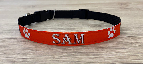 collier personnalisé pour chien avec le nom, Couleurs: Rouge