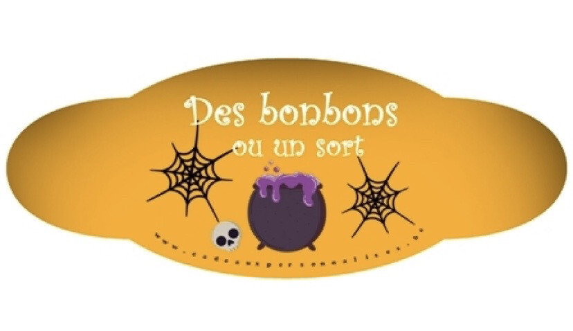 Masque de protection Halloween, Voulez-vous une boîte cadeau personnalisée comme le masque avec votre texte: Oui, Taille: S 13,5 x 7,5 cm, Choisissez votre masque: Des bonbons ou un sort