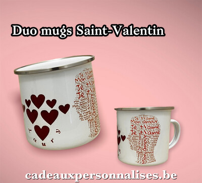Mugs duo Saint-Valentin avec prénom