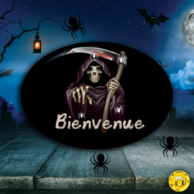 Plaque de porte pour Halloween modèle la faucheuse