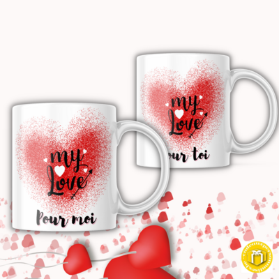 Mugs pour couple amoureux personnalisable