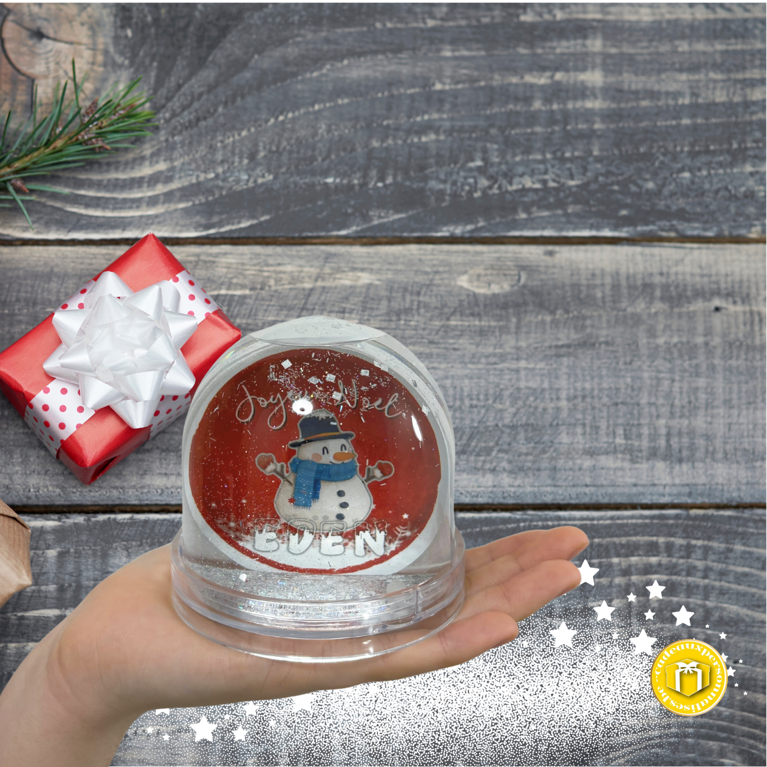 Boule à neige bonhomme de neige à personnaliser