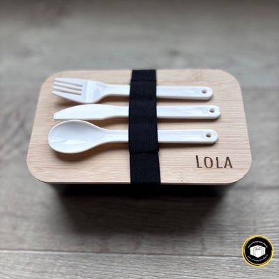 Boîte tartines bambou avec prénom