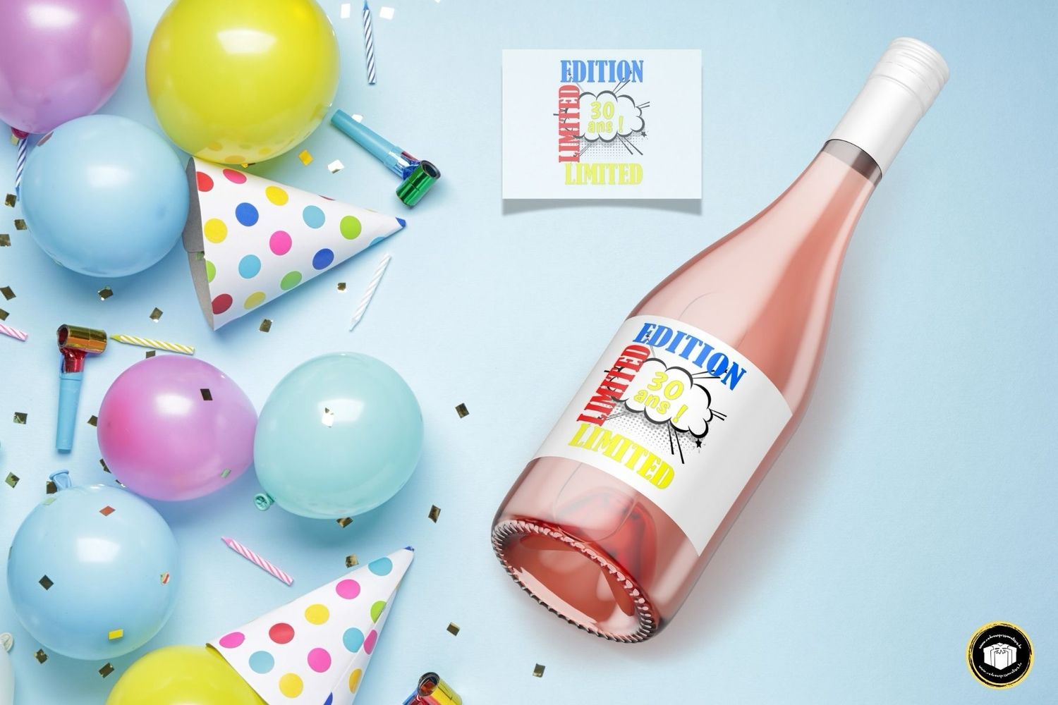 Étiquette bouteille anniversaire personnalisée
