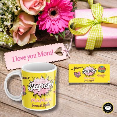 Mug super maman avec prénom