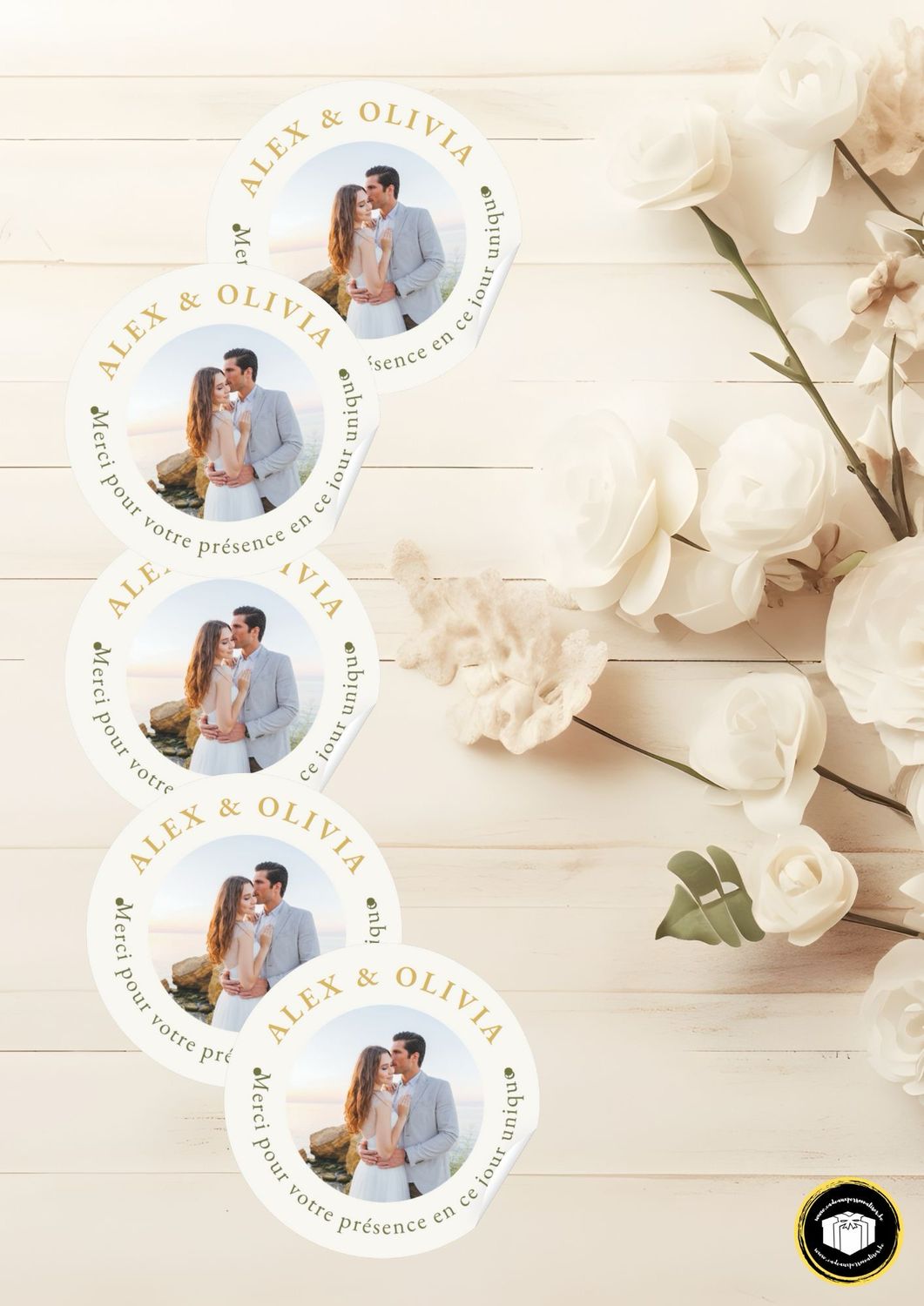 Étiquettes autocollantes pour mariage